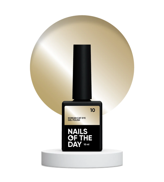NAILSOFTHEDAY Korean cat eye 10 - esmalte en gel para ojos de gato dorado cálido, 10 ml