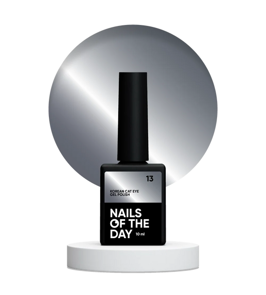 NAILSOFTHEDAY Korean cat eye 13 - esmalte en gel para ojos de gato gris oscuro, 10 ml