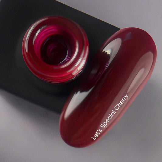 NAILSOFTHEDAY Let's Special Cherry: esmalte en gel color cereza silo para uñas que cubre una capa, 10 ml
