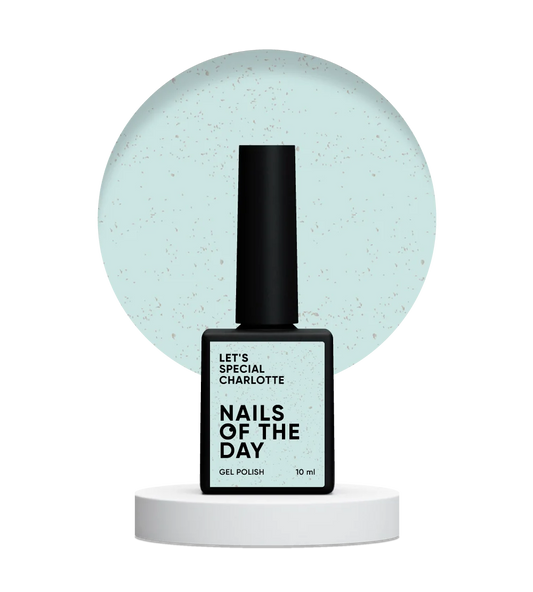 NAILSOFTHEDAY Let's Special Charlotte - esmalte de uñas en gel azul menta con brillo dorado, 10 ml
