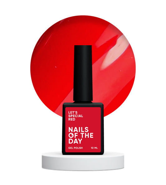 NAILSOFTHEDAY Let's Special Red: esmalte en gel rojo especial superpuesto en una capa, 10 ml