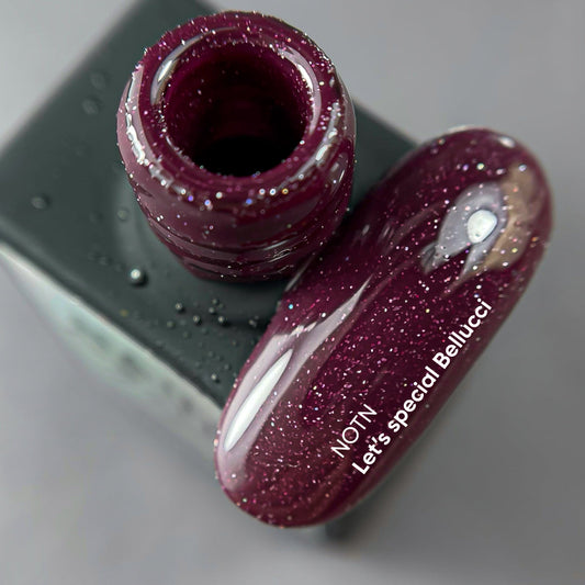NAILSOFTHENIGHT Let's Special Bellucci — esmalte de uñas en gel reflectante burdeos que cubre una capa, 10 ml