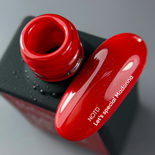 NAILSOFTHEDAY Let's Special Madonna - esmalte de uñas en gel con purpurina roja que cubre una capa, 10 ml