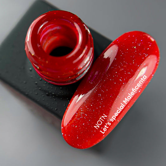 NAILSOFTHENIGHT Let's Special Maleficenta - esmalte de uñas en gel reflectante rojo oscuro en una capa, 10 ml