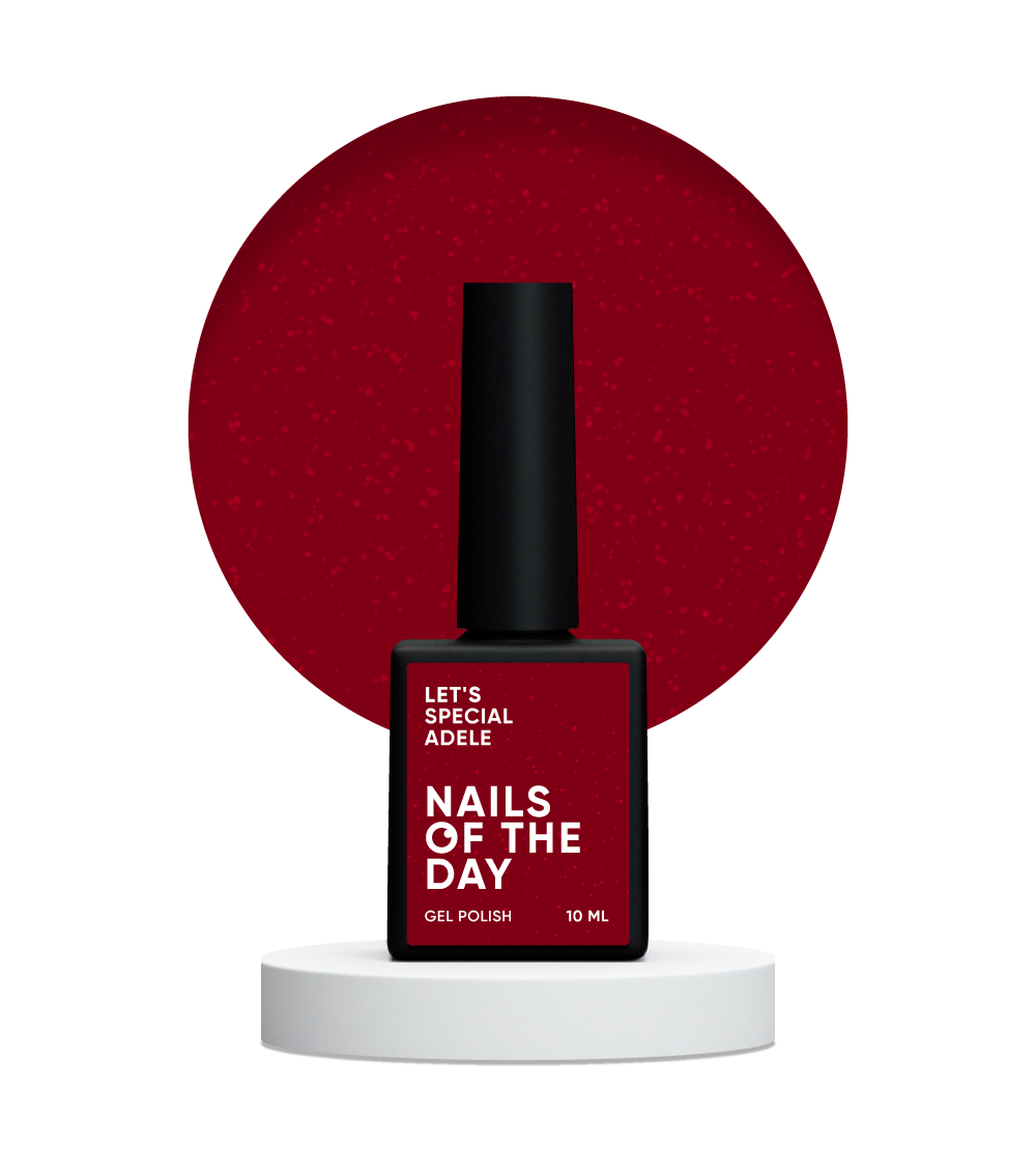 NAILSOFTHEDAY Let's Special Adele - esmalte de uñas en gel rojo con brillo que cubre una capa, 10 ml