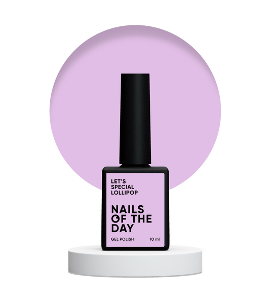 NAILSOFTHEDAY Let's Special Lollipop - esmalte de uñas en gel violeta pastel que cubre una capa, 10 ml