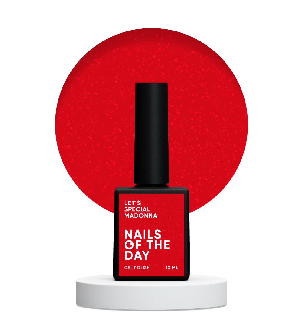 NAILSOFTHEDAY Let's Special Madonna - esmalte de uñas en gel con purpurina roja que cubre una capa, 10 ml