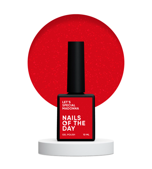 NAILSOFTHEDAY Let's Special Madonna - esmalte de uñas en gel con purpurina roja que cubre una capa, 10 ml