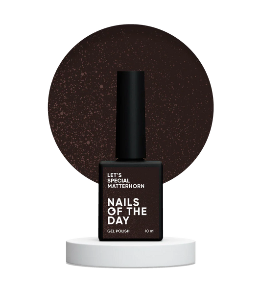 NAILSOFTHEDAY Let's Special Matterhorn - esmalte de uñas en gel marrón chocolate con baño de oro, una capa superpuesta, 10 ml