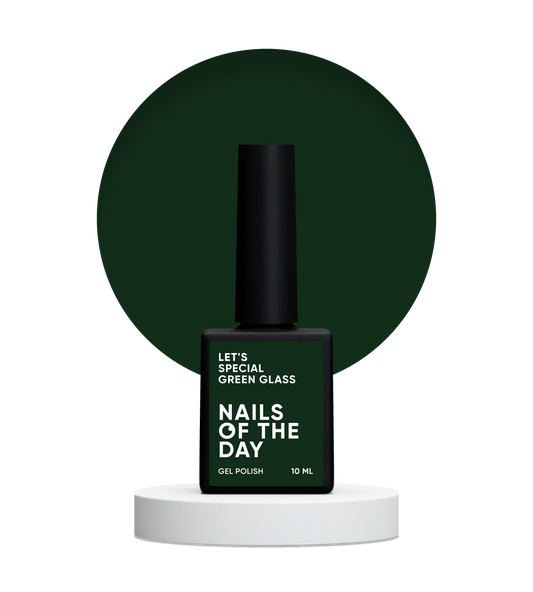 NAILSOFTHEDAY Let's Special Green Glass — Esmalte de uñas en gel color esmeralda que cubre en una capa, 10 ml