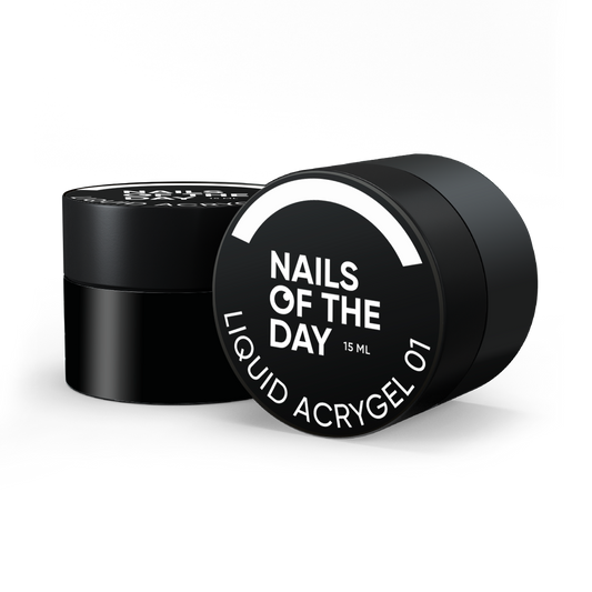 NAILSOFTHEDAY Liquid Acrygel 01 — Acrygel líquido de color blanco lechoso de nueva fórmula para uñas, 15 ml