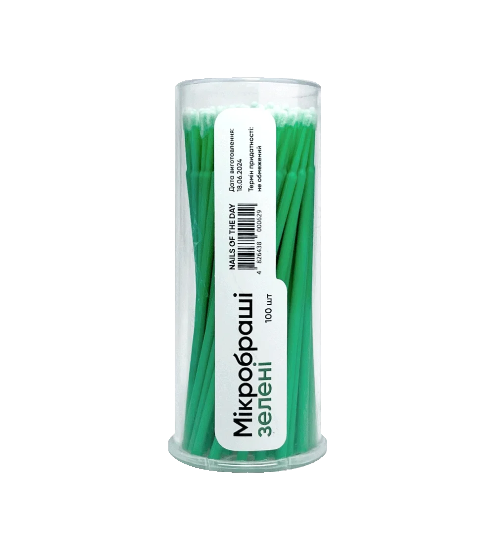 NAILSOFTHEDAY Microcepillos verdes, 100 piezas
