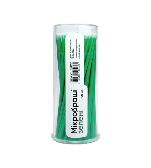 NAILSOFTHEDAY Microcepillos verdes, 100 piezas