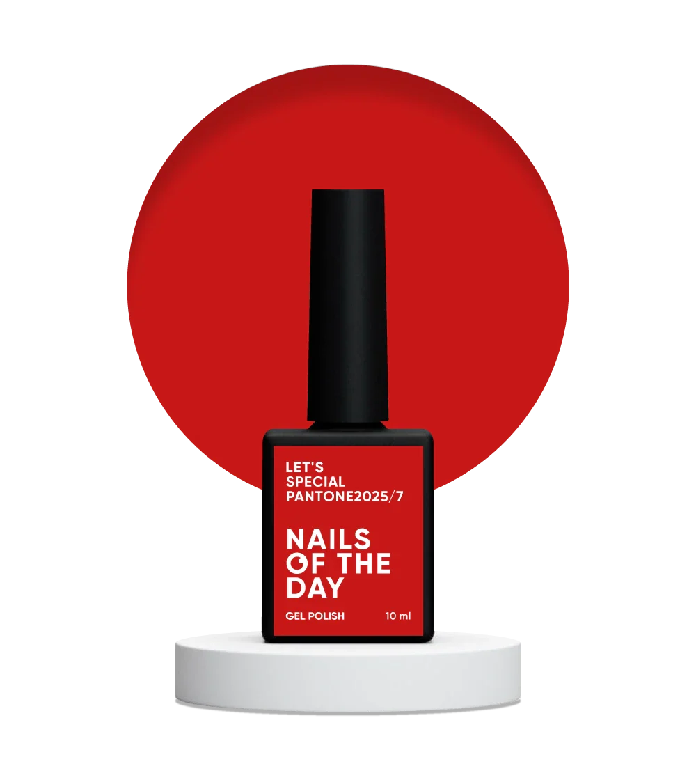 NAILSOFTHEDAY Let's Special Pantone2025/7 — esmalte de uñas en gel monocapa rojo clásico, 10 ml