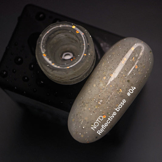 NAILSOFTHENIGHT Base reflectante 04 - base reflectante de camuflaje con brillo (beige-lechoso), 10 ml