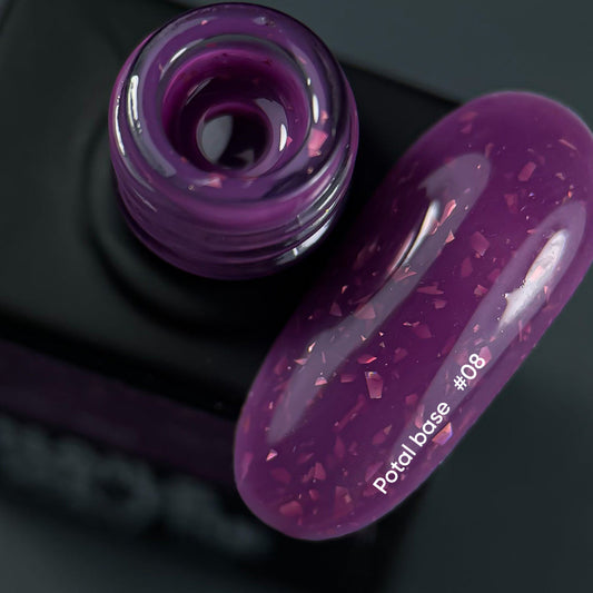 NAILSOFTHEDAY Potal base 08 - base burdeos con potal de cobre, 10 ml