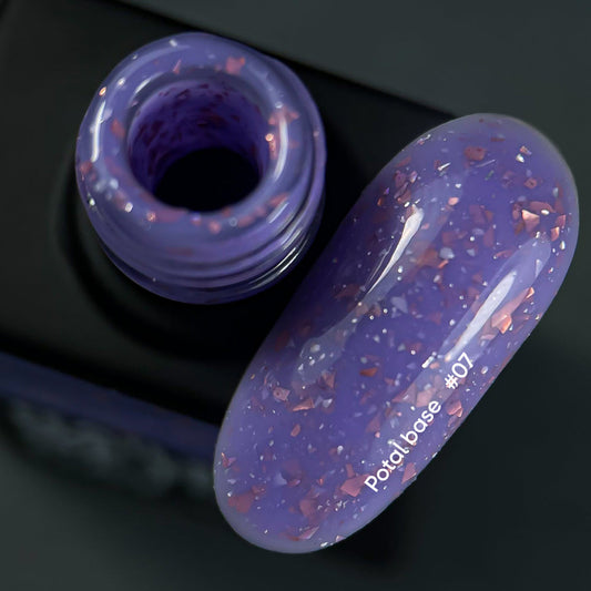 NAILSOFTHEDAY Potal base 07 - base violeta con potal de cobre, 10 ml