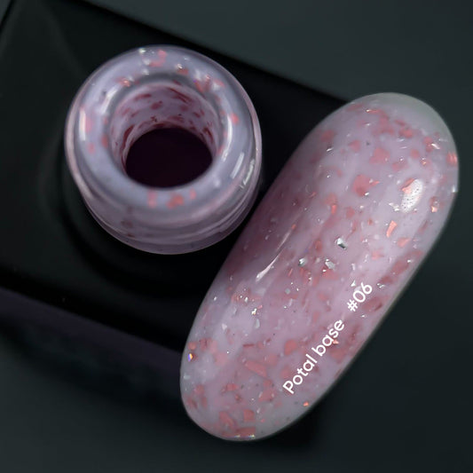 NAILSOFTHEDAY Potal base 06 - base rosa pálido con potal de cobre, 10 ml