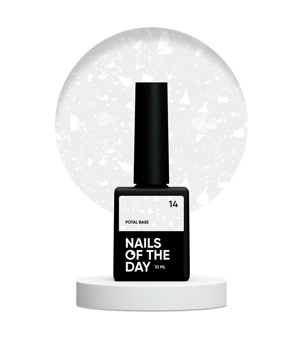 NAILSOFTHEDAY Potal base 14 – base lechosa suave con potal blanco elegante, 10 ml