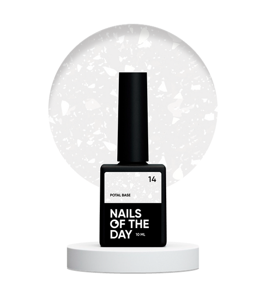 NAILSOFTHEDAY Potal base 14 – base lechosa suave con potal blanco elegante, 10 ml