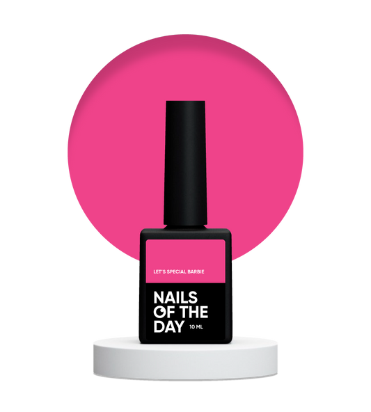 NAILSOFTHEDAY Let's Special Barbie: un esmalte en gel especial rosa neón superpuesto en una capa, 10 ml