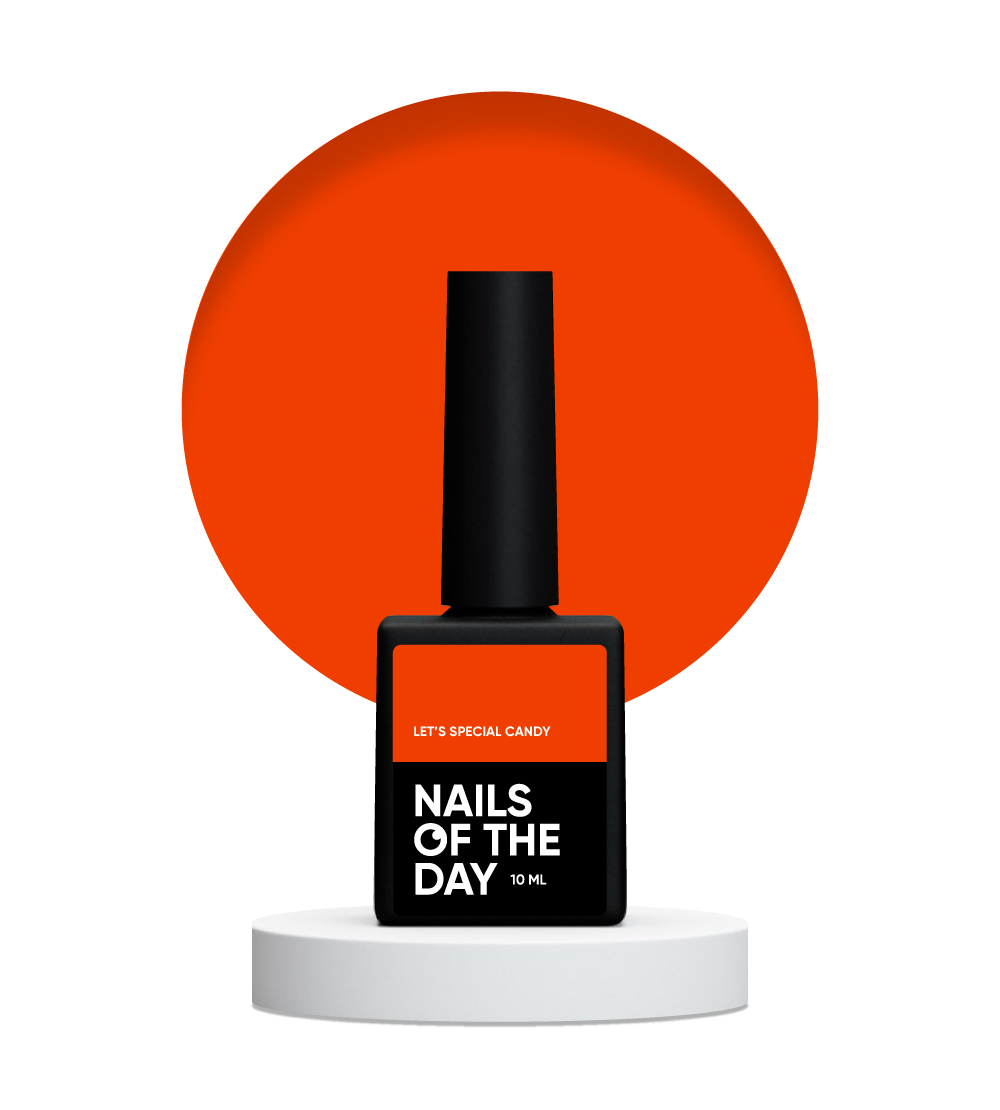 NAILSOFTHEDAY Let's Special Candy: un esmalte en gel coral saturado especial y brillante que se superpone en una capa, 10 ml