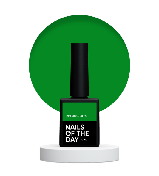 NAILSOFTHEDAY Let's Special Green: un esmalte en gel verde especial que se superpone en una capa, 10 ml