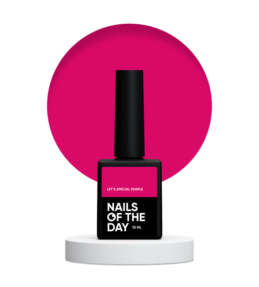 NAILSOFTHEDAY Let's Special Purple: esmalte en gel especial de color rosa brillante superpuesto en una capa, 10 ml
