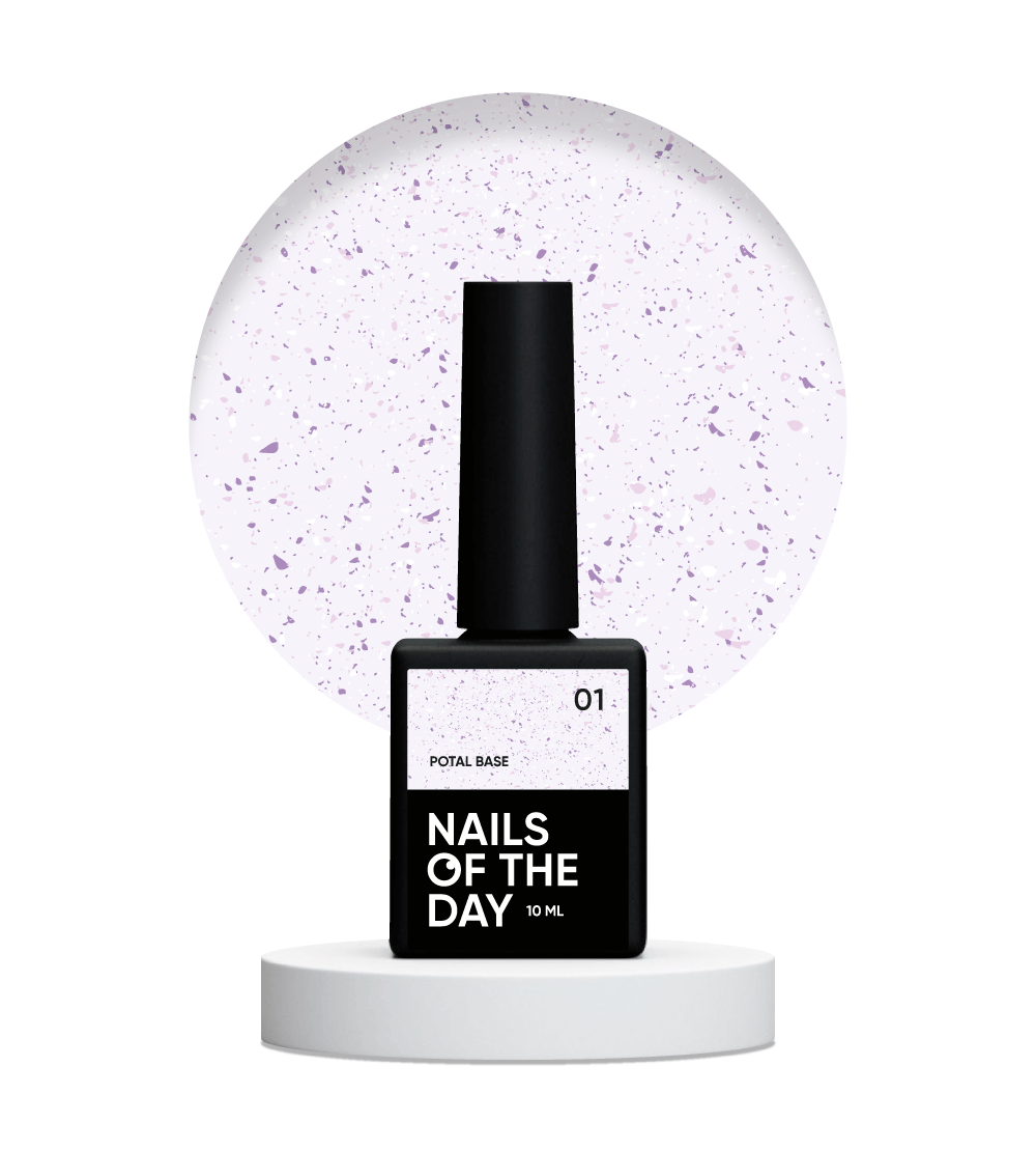 NAILSOFTHEDAY Potal base 01 - base violeta lechosa con potal (potal plateado-violeta), 10 ml