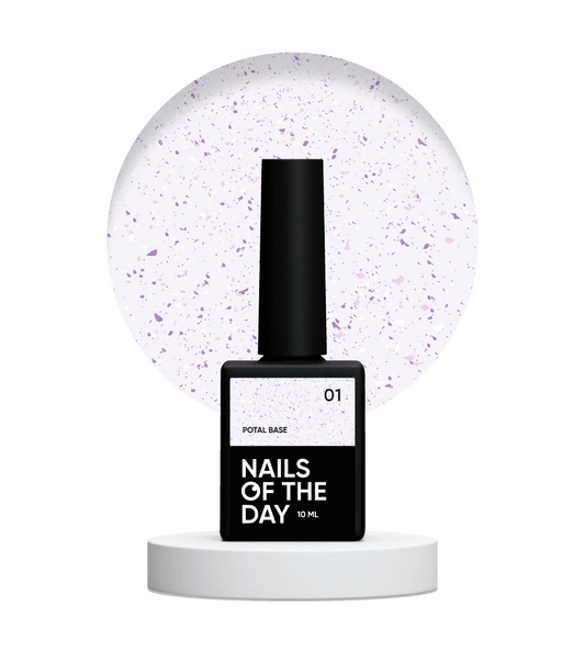NAILSOFTHEDAY Potal base 01 - base violeta lechosa con potal (potal plateado-violeta), 10 ml