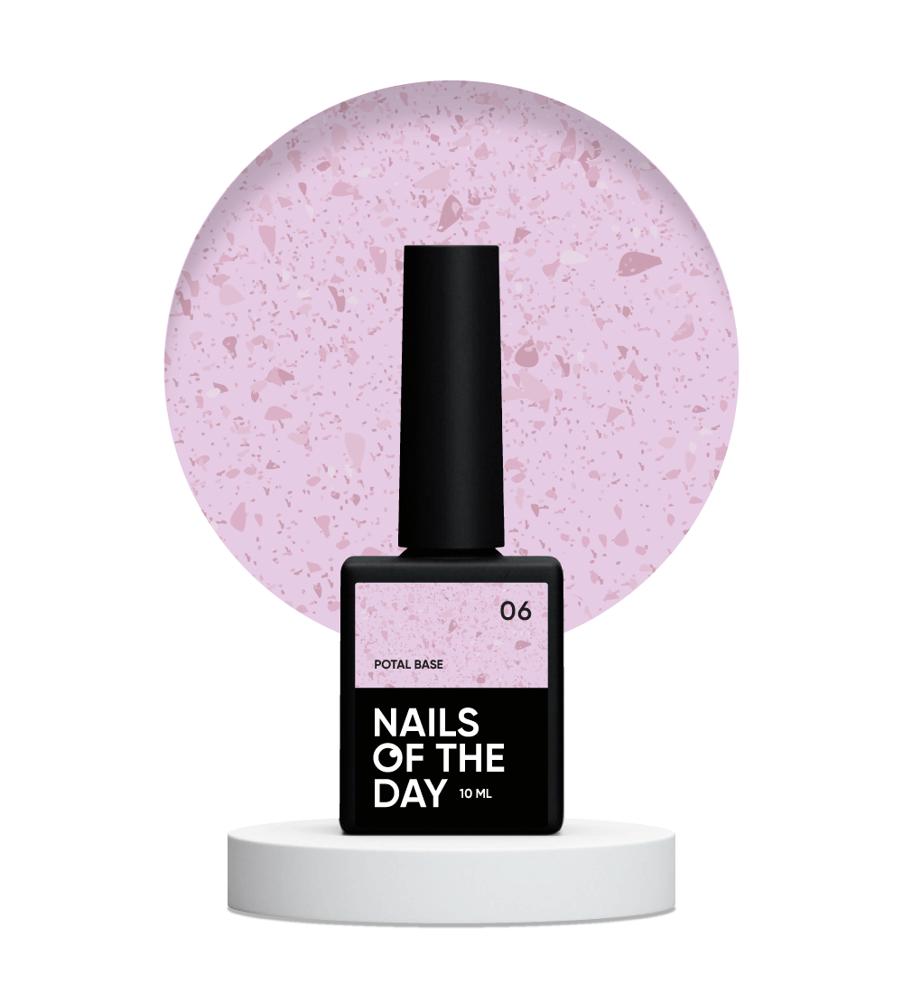 NAILSOFTHEDAY Potal base 06 - base rosa pálido con potal de cobre, 10 ml