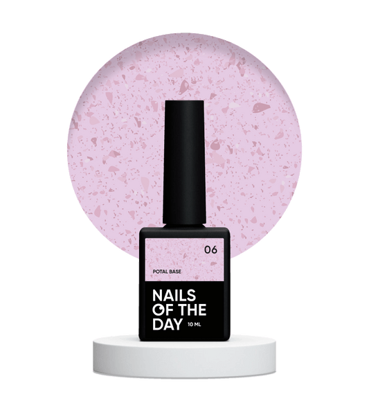 NAILSOFTHEDAY Potal base 06 - base rosa pálido con potal de cobre, 10 ml