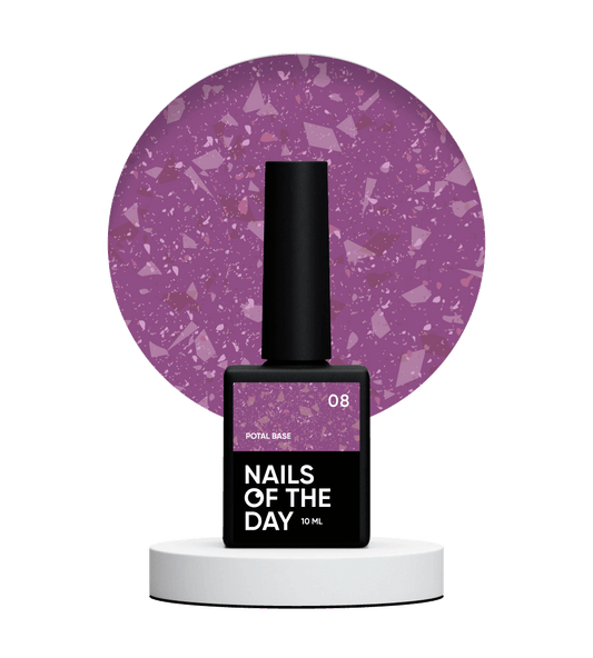 NAILSOFTHEDAY Potal base 08 - base burdeos con potal de cobre, 10 ml