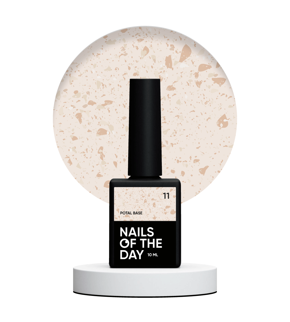 NAILSOFTHEDAY Potal base 11 - base de leche con potal dorado, 10 ml