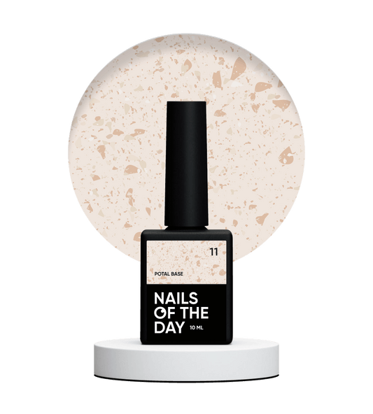 NAILSOFTHEDAY Potal base 11 - base de leche con potal dorado, 10 ml