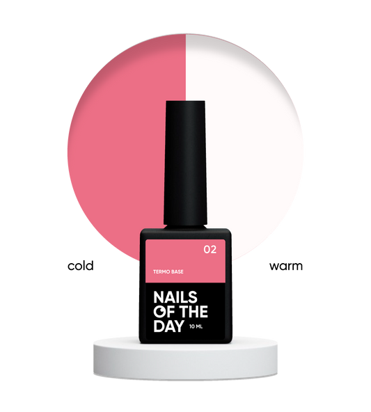 NAILSOFTHEDAY Termo base 02 – base termo suave rosa + leche, 10 ml