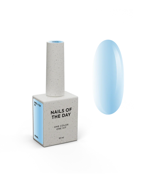NAILSOFTHEDAY Shell top 02 nueva fórmula: un top perlado con una iridiscencia azul sin capa pegajosa, 10 ml