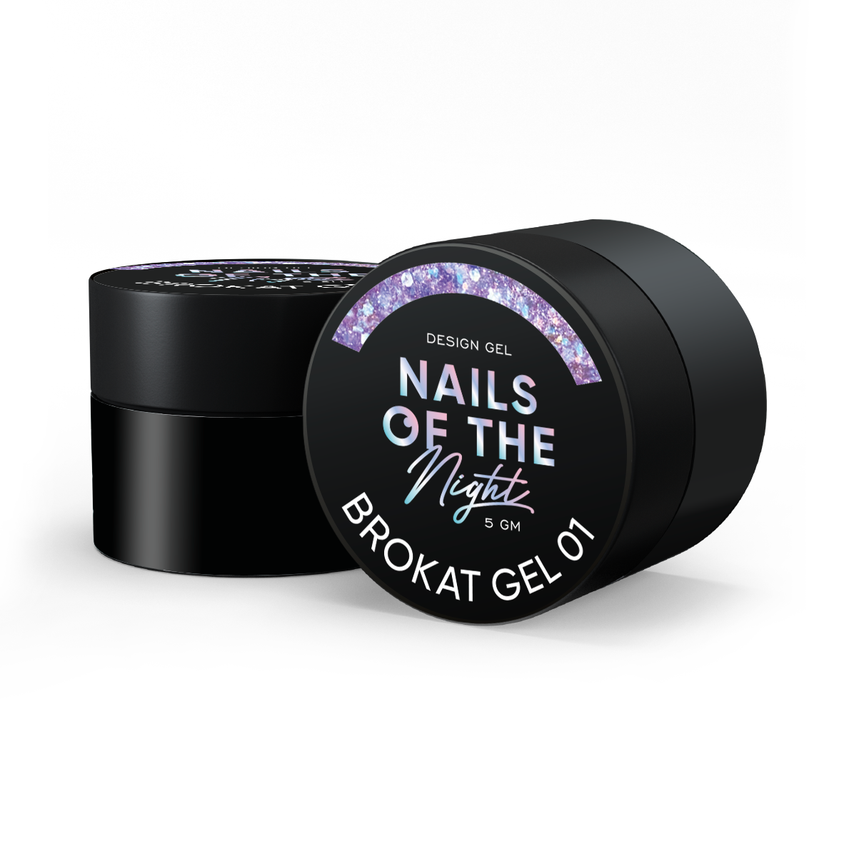 NAILSOFTHENIGHT Brokat gel 01 — gel de diseño con brocado multicolor y purpurina para uñas, 5 g