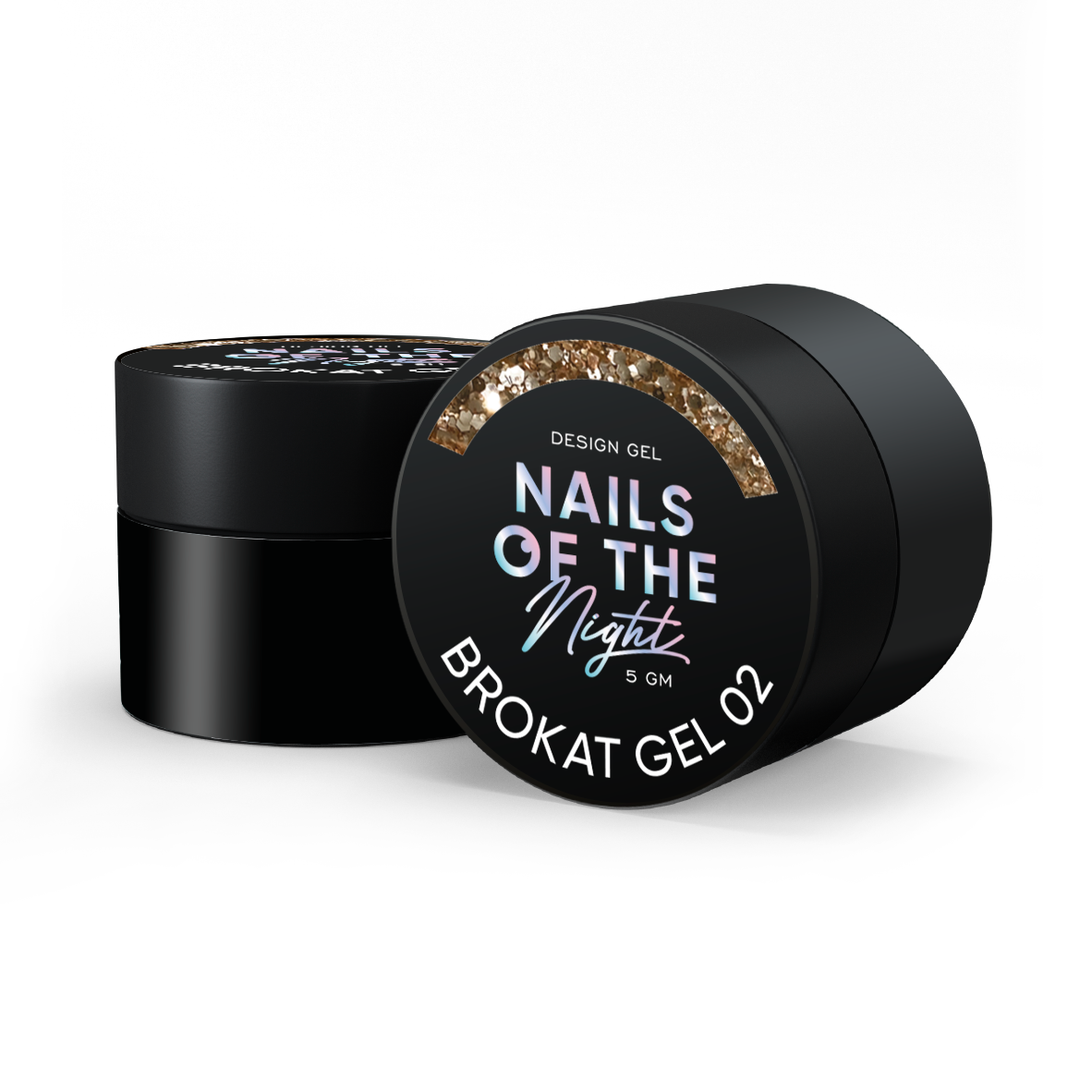 NAILSOFTHENIGHT Brokat gel 02 — gel de diseño con brocado multicolor y purpurina para uñas, 5 g
