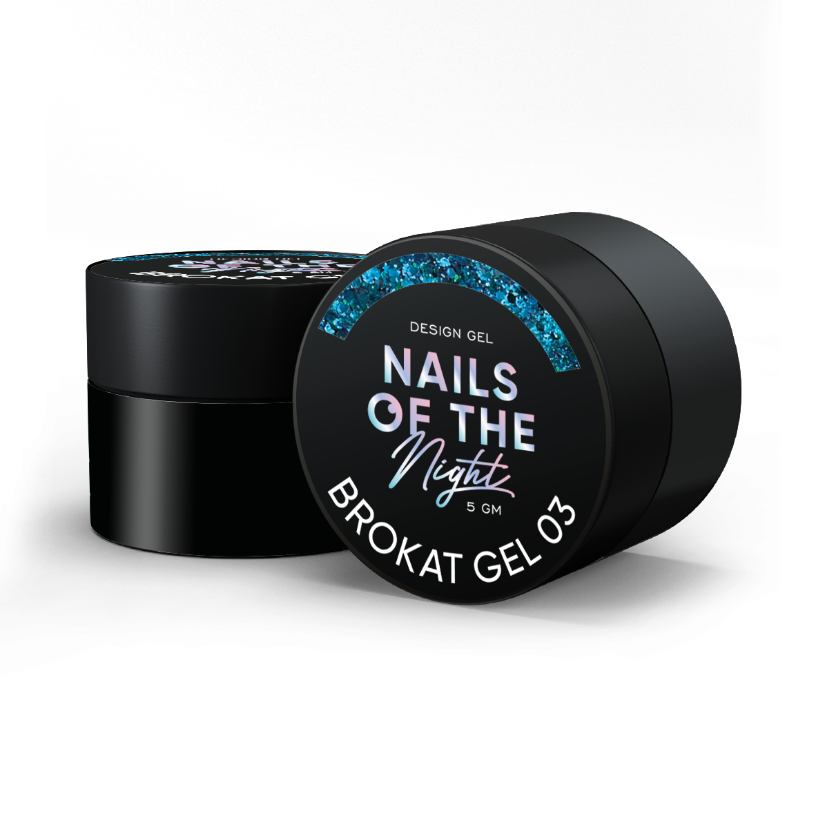NAILSOFTHENIGHT Brokat gel 03 — gel de diseño con brocado multicolor y purpurina para uñas, 5 g