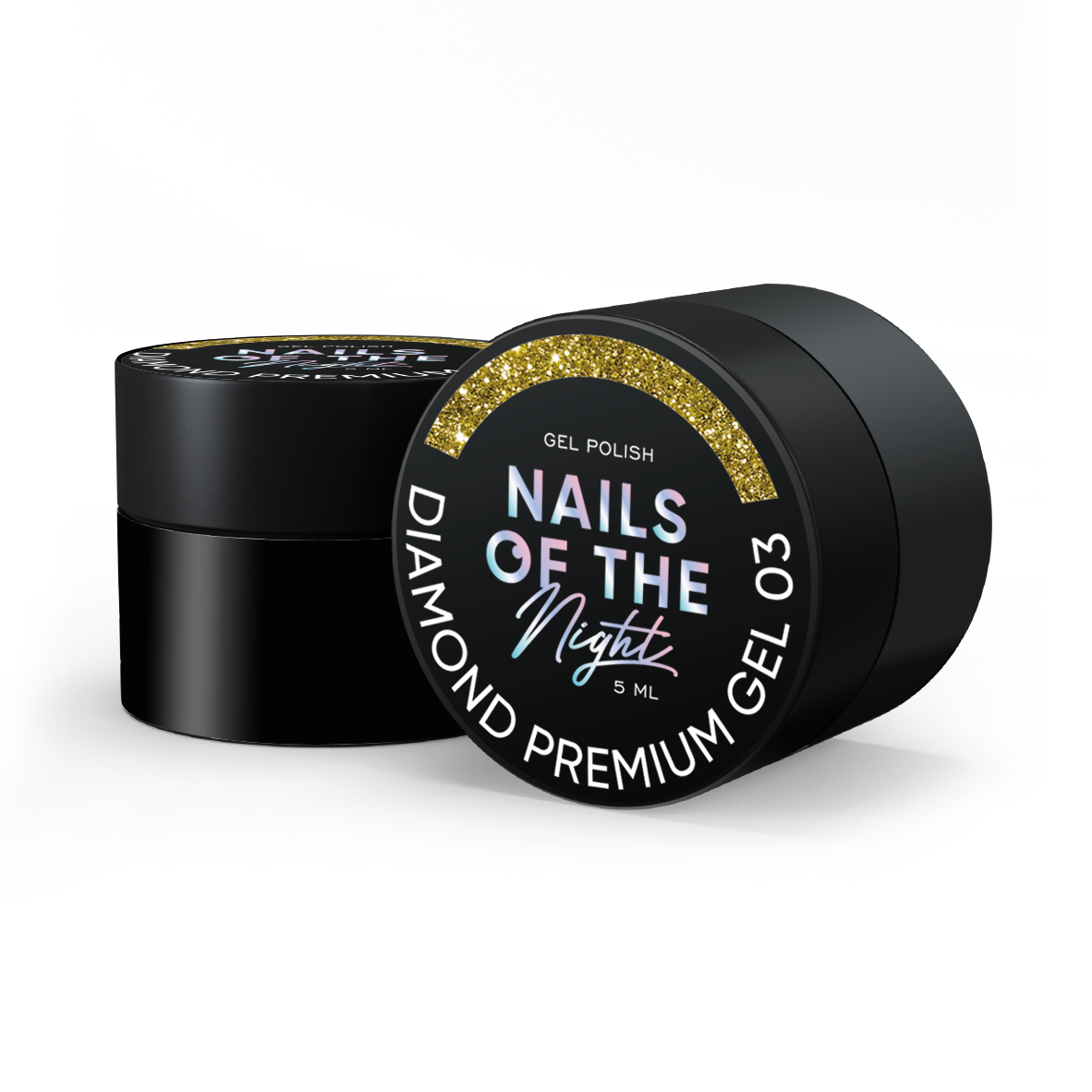 NAILSOFTHENIGHT Diamond Premium gel – esmalte en gel 03 — esmalte en gel dorado con esmalte de uñas metálico fino, 5 ml