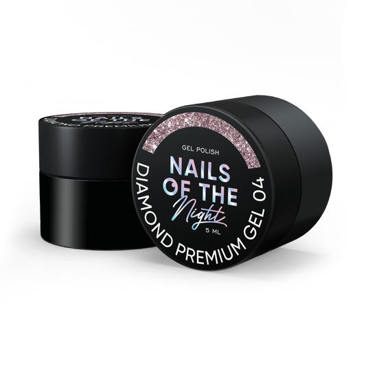 NAILSOFTHENIGHT Diamond Premium gel – esmalte en gel 04 — esmalte en gel rosa dorado con esmalte metálico fino, 5 ml