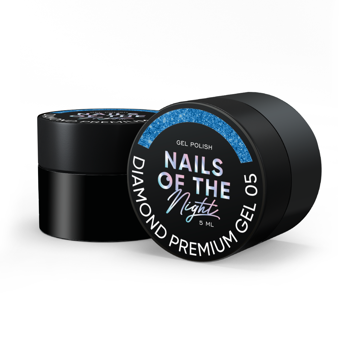 NAILSOFTHENIGHT Diamond Premium gel – esmalte en gel 05 — esmalte en gel azul con esmalte metálico fino, 5 ml