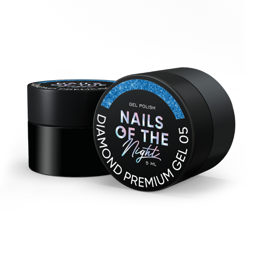 NAILSOFTHENIGHT Diamond Premium gel – esmalte en gel 05 — esmalte en gel azul con esmalte metálico fino, 5 ml