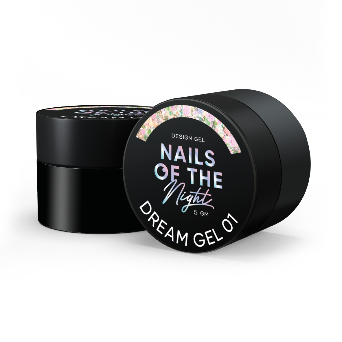 NAILSOFTHENIGHT Dream gel 01 — gel de diseño con increíbles hexágonos de diferentes tamaños y purpurina para uñas, 5 g