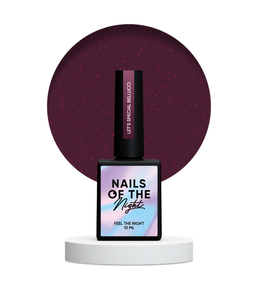 NAILSOFTHENIGHT Let's Special Bellucci — esmalte de uñas en gel reflectante burdeos que cubre una capa, 10 ml