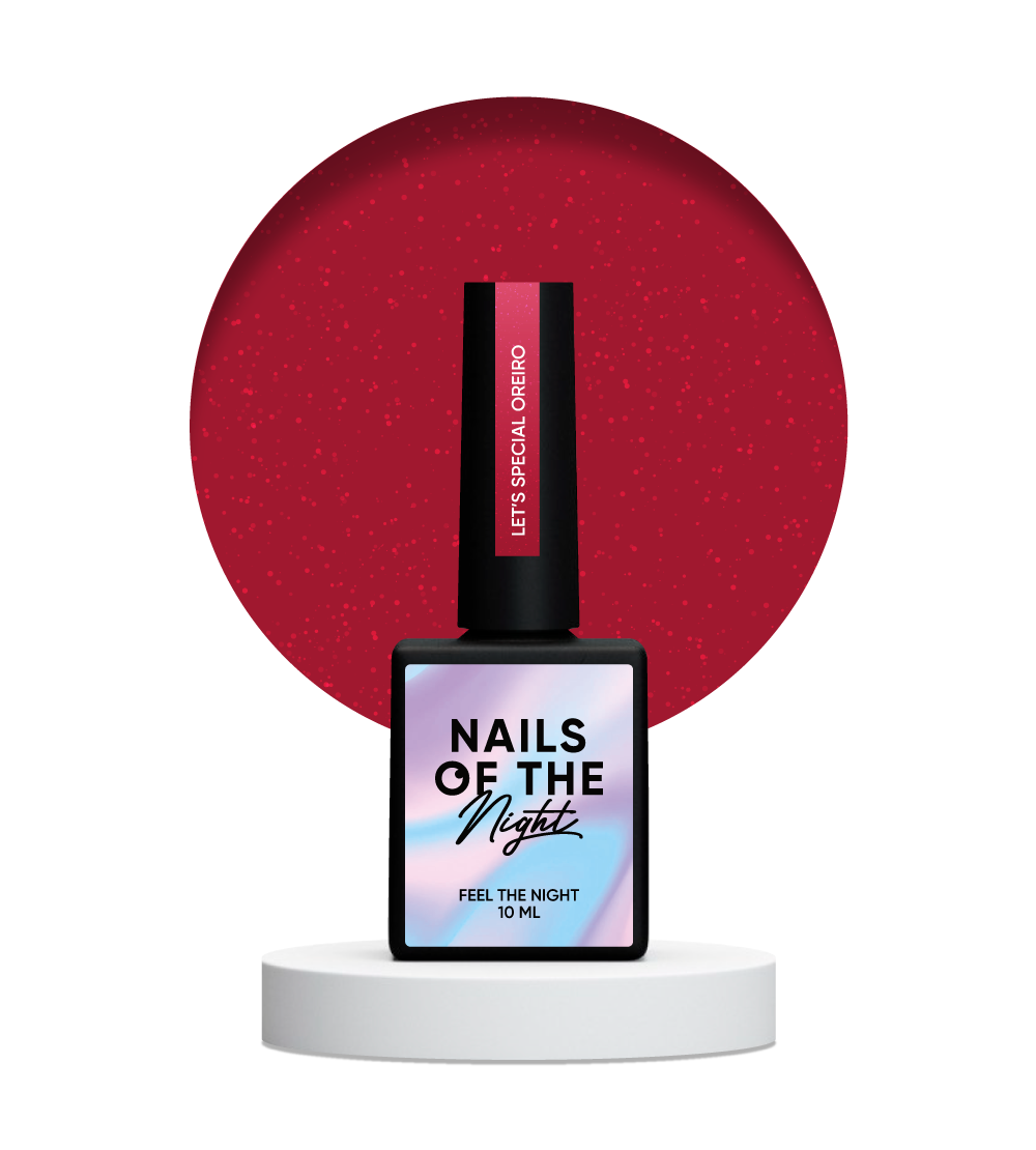 NAILSOFTHENIGHT Let's Special Oreiro - esmalte en gel rojo claro con brillo reflectante para uñas, superpuesto en una capa, 10 ml