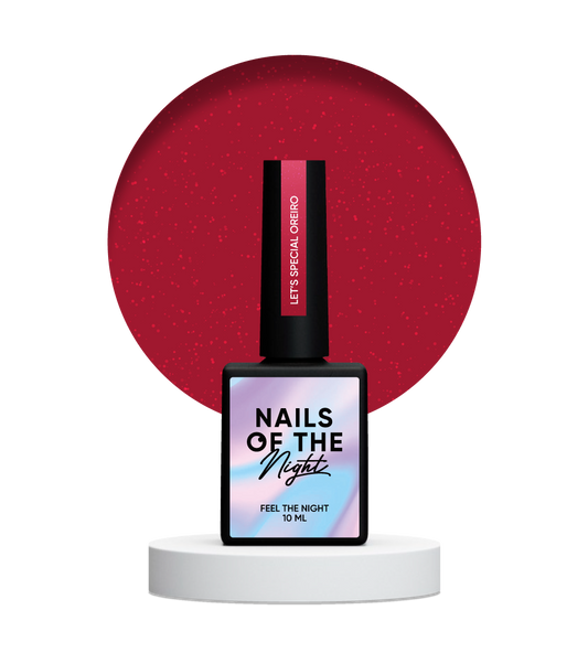 NAILSOFTHENIGHT Let's Special Oreiro - esmalte en gel rojo claro con brillo reflectante para uñas, superpuesto en una capa, 10 ml