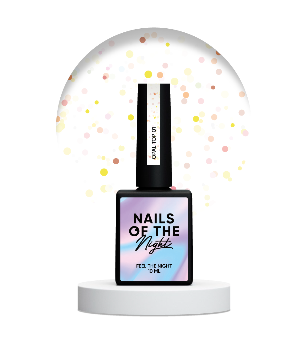 NAILSOFTHENIGHT Opal top 01 - capa superior con brillo ópalo sobre una base transparente, sin capa pegajosa y sin filtros UV para uñas, 10 ml
