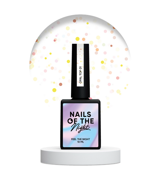 NAILSOFTHENIGHT Opal top 01 - capa superior con brillo ópalo sobre una base transparente, sin capa pegajosa y sin filtros UV para uñas, 10 ml